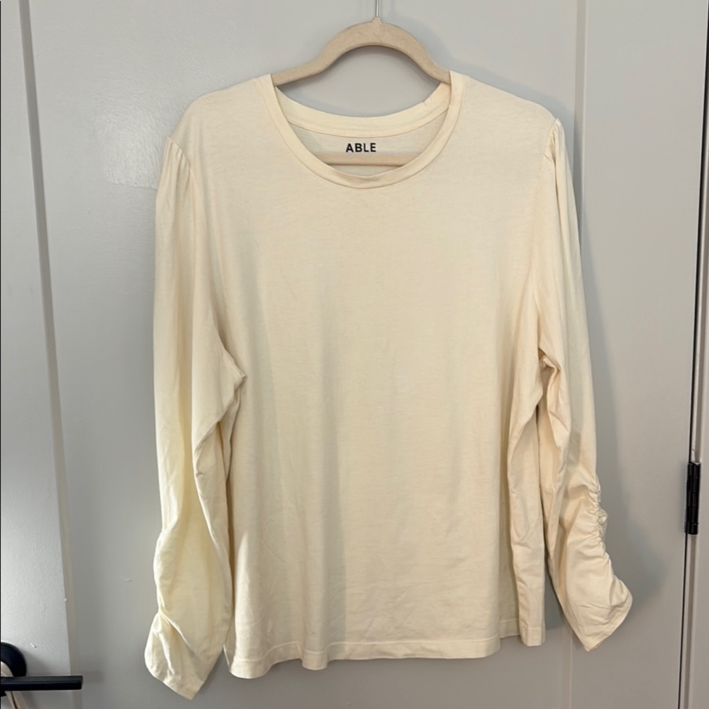 Able long sleeve cream tee